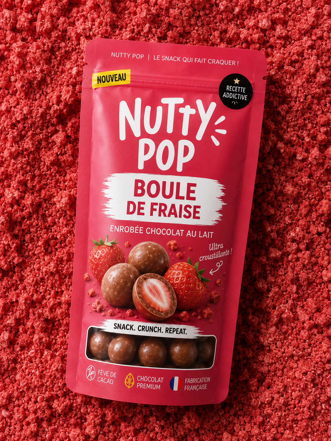 Fraise Croquante Chocolat Lait